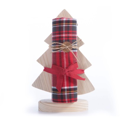 Διακοσμητικό Ξύλινο Δέντρο με Πετσέτα Κουζίνας Christmas Tree Red