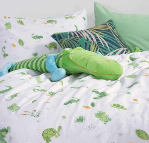 Παιδικά Σεντόνια Μονά (Σετ) Nef - Nef Cute Reptiles White/Green Παιδικά Σεντόνια Μονά (Σετ) Nef - Nef Cute Reptiles White/Green