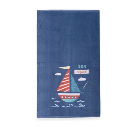 Παιδική Πετσέτα Θαλάσσης 70x 120 Nef-Nef Bon Voyage Navy Blue Παιδική Πετσέτα Θαλάσσης 70x 120 Nef-Nef Bon Voyage Navy Blue