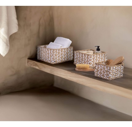 Καλάθι Από Πλεγμένο Χαρτί 23x23x12 Nef-Nef Vinci Natural