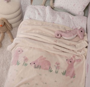 Βρεφική Κουβέρτα Κούνιας 100x140 Nef-Nef Country Bunny Ivory