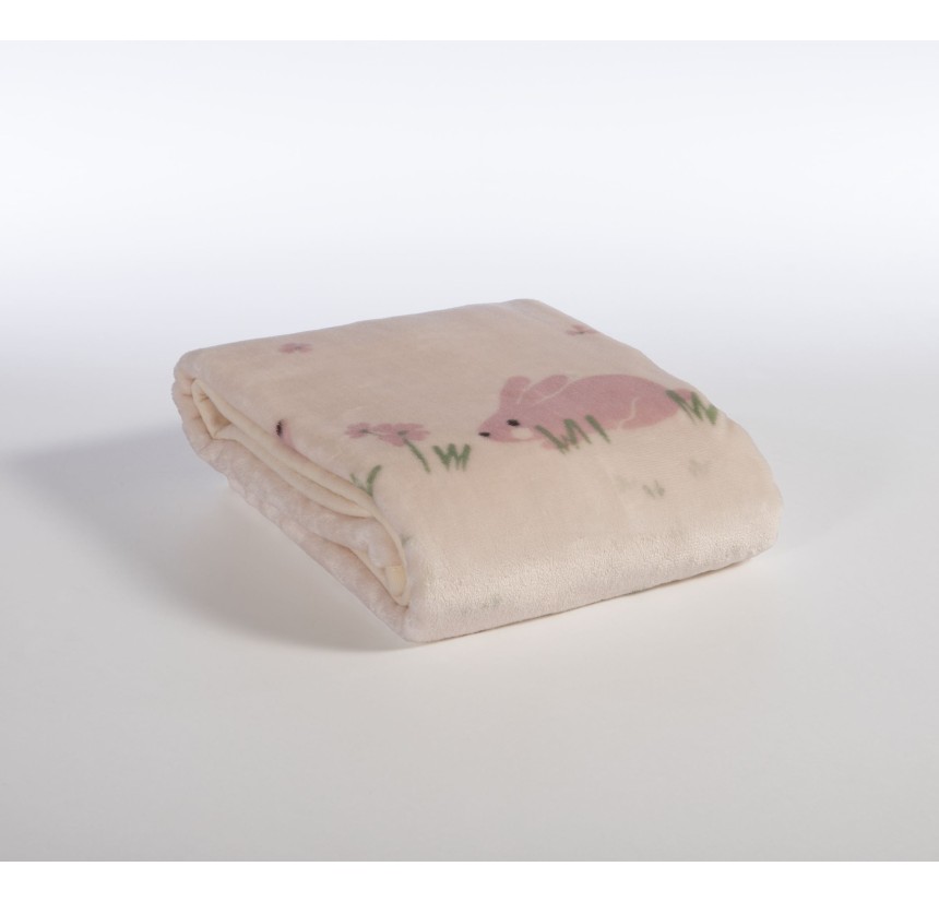 Βρεφική Κουβέρτα Κούνιας 100x140 Nef-Nef Country Bunny Ivory