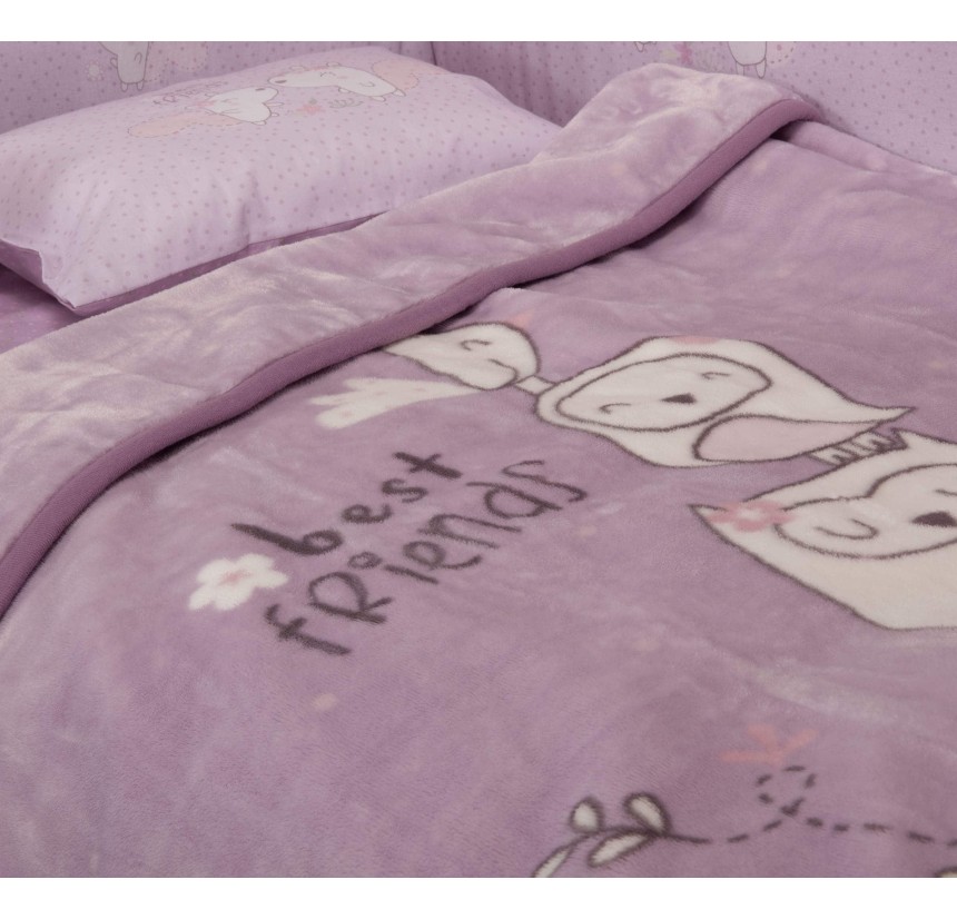 Βρεφική Κουβέρτα Κούνιας 100x140 Nef-Nef Best Friends Lilac