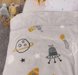 Βρεφική Κουβέρτα Κούνιας 100x140 Nef-Nef My Universe Cloud Grey