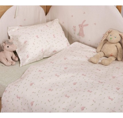 Σεντόνια Κούνιας (Σετ) Nef-Nef Country Bunny Ecru/ Mint Σεντόνια Κούνιας (Σετ) Nef-Nef Country Bunny Ecru/ Mint