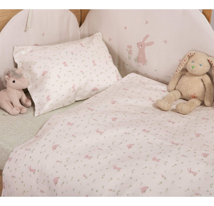 Σεντόνια Κούνιας (Σετ) Nef-Nef Country Bunny Ecru/ Mint