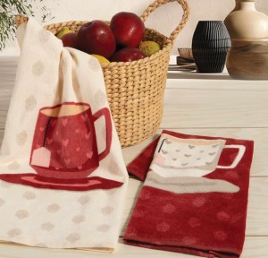 Πετσέτα Κουζίνας Βελουτέ  40x60 Nef-Nef Cup Of Tea Bordo