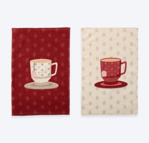Πετσέτα Κουζίνας Βελουτέ  40x60 Nef-Nef Cup Of Tea Bordo