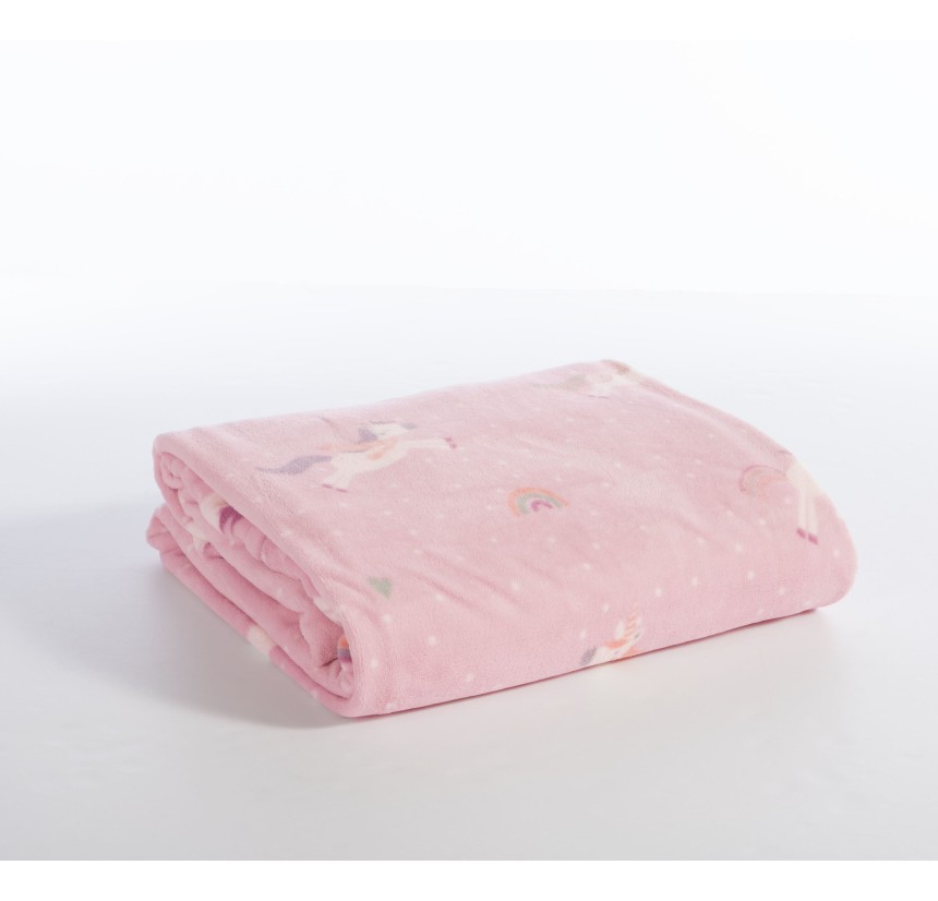Παιδική Κουβέρτα Fleece Μονή Nef - Nef Unicorns Style Lilac