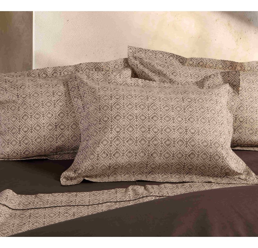 Σεντόνια Υπέρδιπλα (Σετ) Βαμβακοσατέν Nef - Nef Cardynal Beige/ Grey Σεντόνια Υπέρδιπλα (Σετ) Βαμβακοσατέν Nef - Nef Cardynal Beige/ Grey