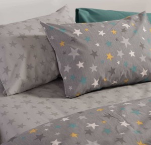 Παιδικά Σεντόνια Μονά (Σετ) Nef - Nef Stars Above Grey