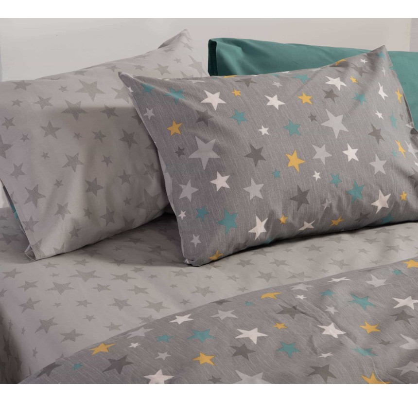 Παιδικά Σεντόνια Μονά (Σετ) Nef - Nef Stars Above Grey