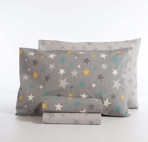 Παιδικά Σεντόνια Μονά (Σετ) Nef - Nef Stars Above Grey
