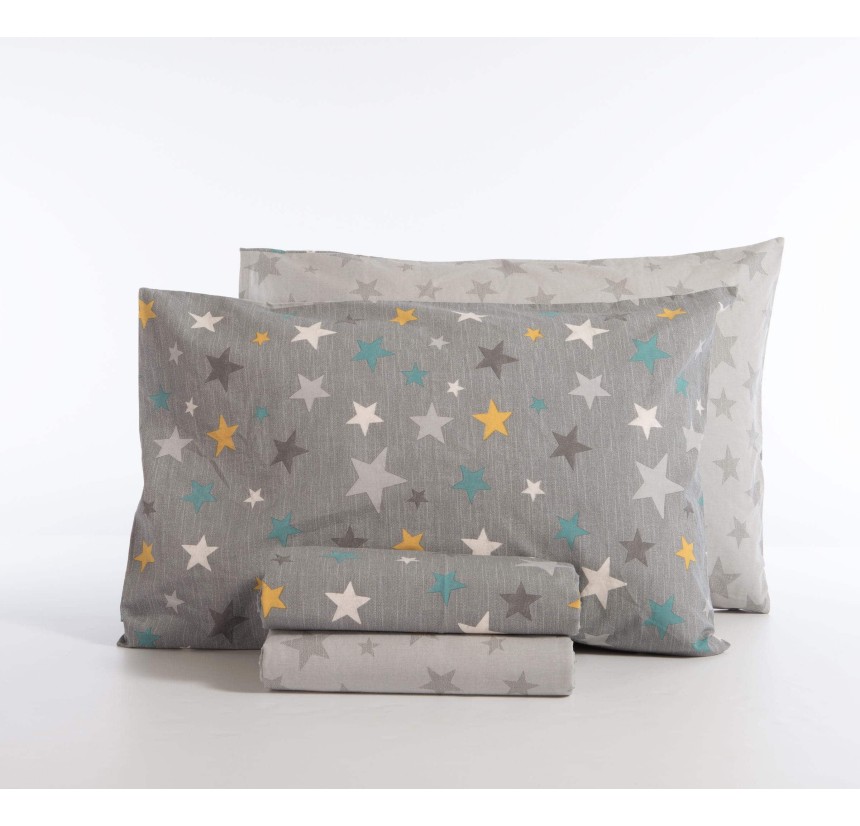 Παιδικά Σεντόνια Μονά (Σετ) Nef - Nef Stars Above Grey