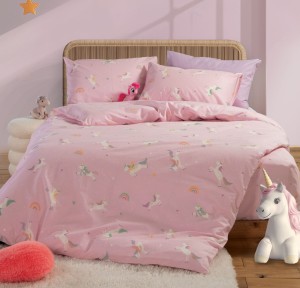 Παπλωματοθήκη Παιδική Μονή (Σετ)  Nef - Nef Unicorns Style Pink