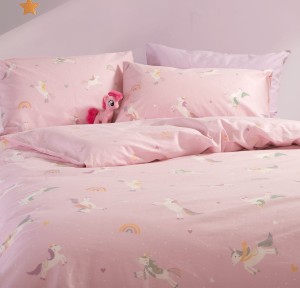 Παπλωματοθήκη Παιδική Μονή (Σετ)  Nef - Nef Unicorns Style Pink