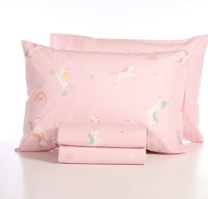 Παιδικά Σεντόνια Μονά (Σετ) Nef - Nef Unicorns Style Pink