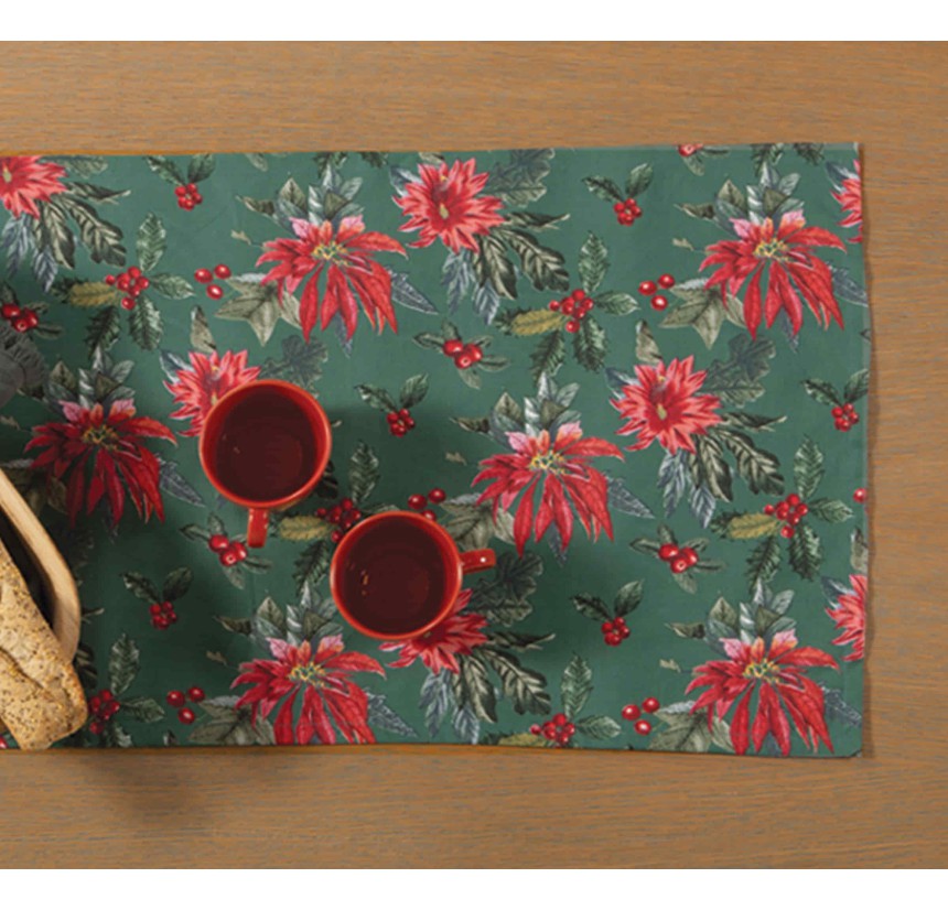 Χριστουγεννιάτικη Τραβέρσα 45x140 Nef-Nef Mistletoe Green Χριστουγεννιάτικη Τραβέρσα 45x140 Nef-Nef Mistletoe Green