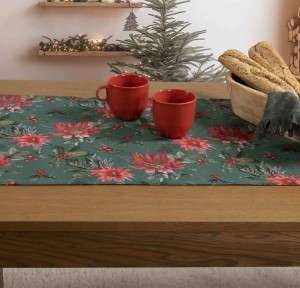 Χριστουγεννιάτικη Τραβέρσα 45x140 Nef-Nef Mistletoe Green Χριστουγεννιάτικη Τραβέρσα 45x140 Nef-Nef Mistletoe Green