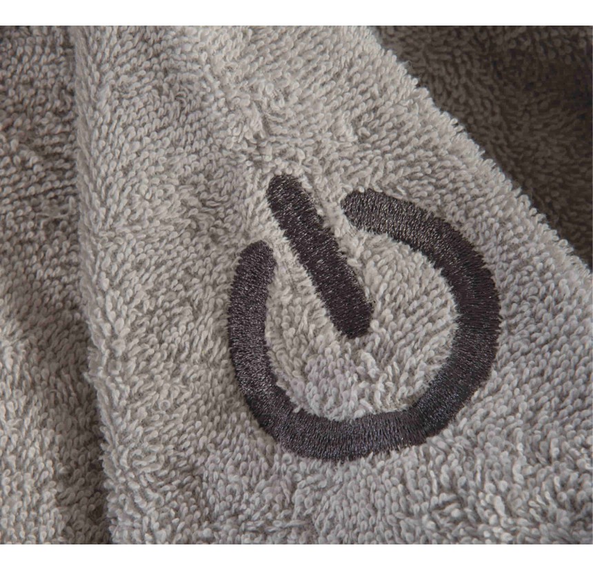 Παιδικό Μπουρνούζι Με Κουκούλα Και Κέντημα Nef - Nef COLOR KIDS LIGHT GREY