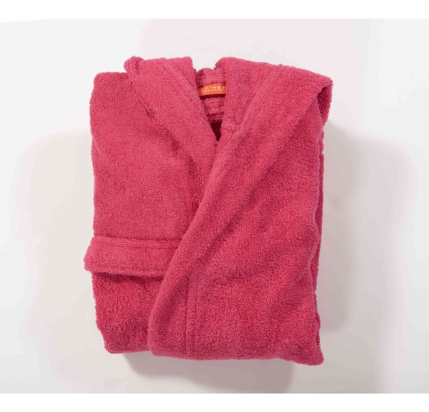 Παιδικό Μπουρνούζι Με Κουκούλα Και Κέντημα Nef - Nef COLOR KIDS FUCHSIA