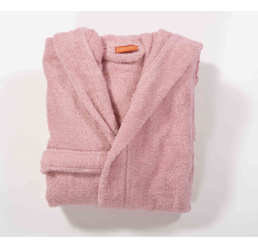 Παιδικό Μπουρνούζι Με Κουκούλα Και Κέντημα Nef - Nef COLOR KIDS PINK