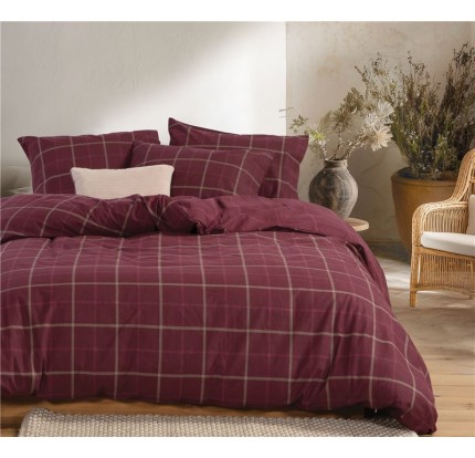 Παπλωματοθήκη Υπέρδιπλη (Σετ) Φανελένια Nef - Nef Naiberg Bordo Παπλωματοθήκη Υπέρδιπλη (Σετ) Φανελένια Nef - Nef Naiberg Bordo