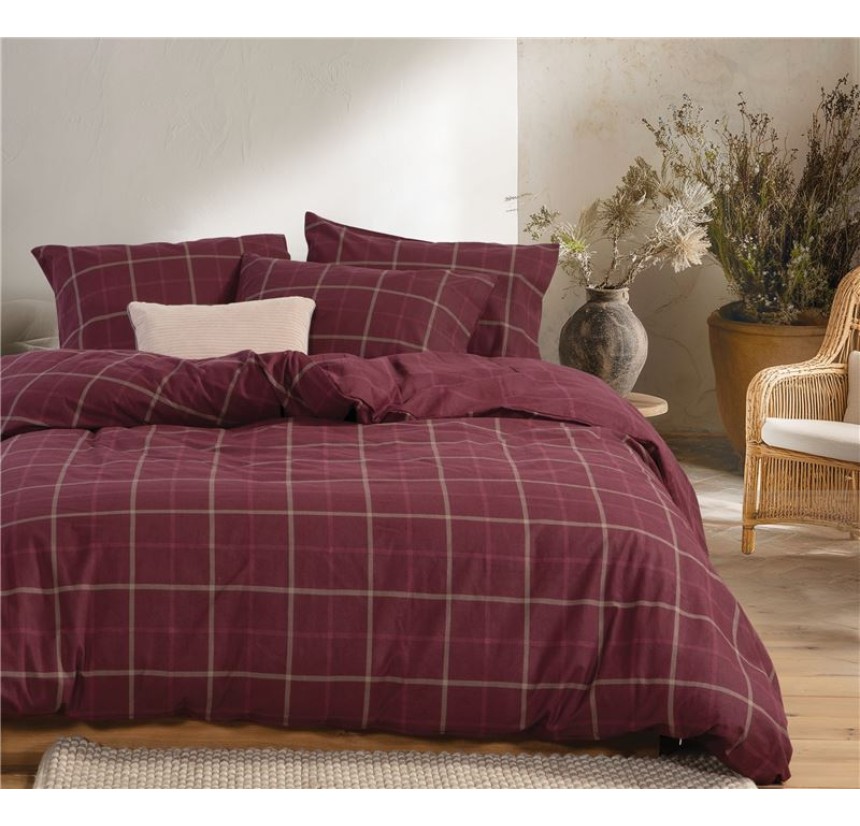 Παπλωματοθήκη Υπέρδιπλη (Σετ) Φανελένια Nef - Nef Naiberg Bordo Παπλωματοθήκη Υπέρδιπλη (Σετ) Φανελένια Nef - Nef Naiberg Bordo