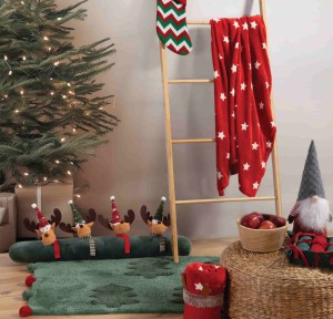 Χριστουγεννιάτικη Κουβέρτα - Διακοσμητικό Ριχτάρι 110x140 Nef-Nef Christmas Starlight Red/Red