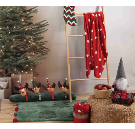 Χριστουγεννιάτικη Κουβέρτα - Διακοσμητικό Ριχτάρι 110x140 Nef-Nef Christmas Starlight Red/Red