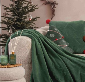 Χριστουγεννιάτικη Κουβέρτα - Διακοσμητικό Ριχτάρι 130x180 Nef-Nef Trees Of Joy Green