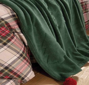 Χριστουγεννιάτικη Κουβέρτα - Διακοσμητικό Ριχτάρι 130x180 Nef-Nef Trees Of Joy Green