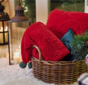 Χριστουγεννιάτικη Κουβέρτα - Διακοσμητικό Ριχτάρι 130x180 Nef-Nef Sweet Christmas Red