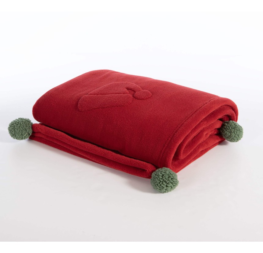 Χριστουγεννιάτικη Κουβέρτα - Διακοσμητικό Ριχτάρι 130x180 Nef-Nef Sweet Christmas Red