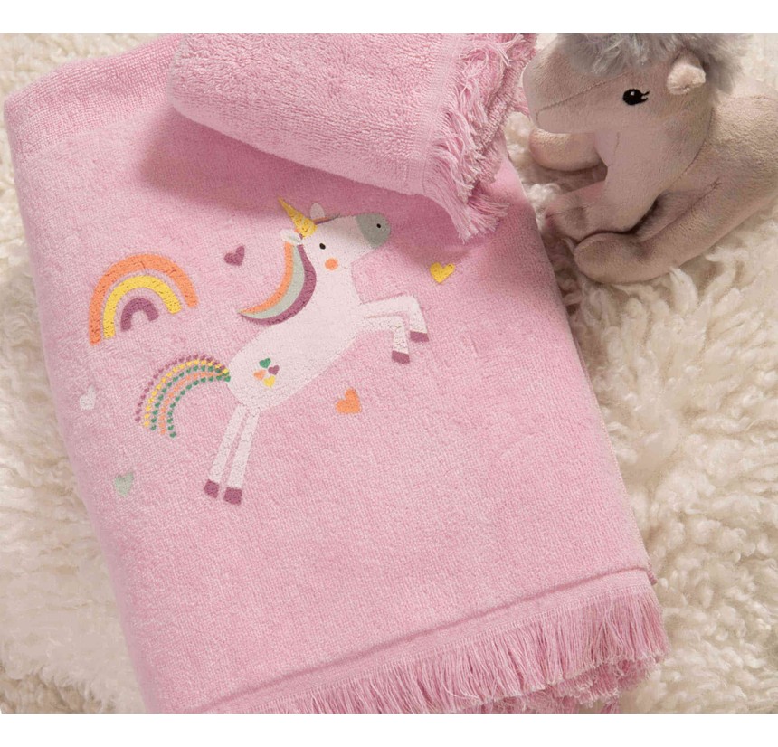 Παιδικές Πετσέτες Σετ (2τμχ) Nef- Nef Unicorns Style Pink