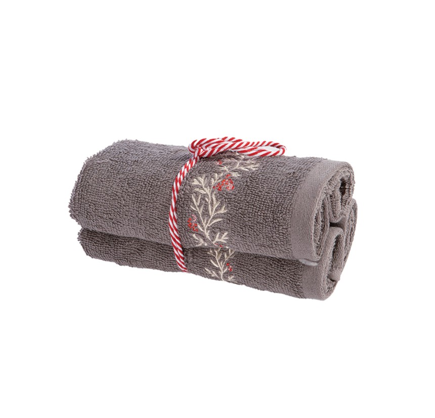 Χριστουγεννιάτικες Πετσέτες Σετ 2τμχ Nef-Nef Christmas Hope Silver