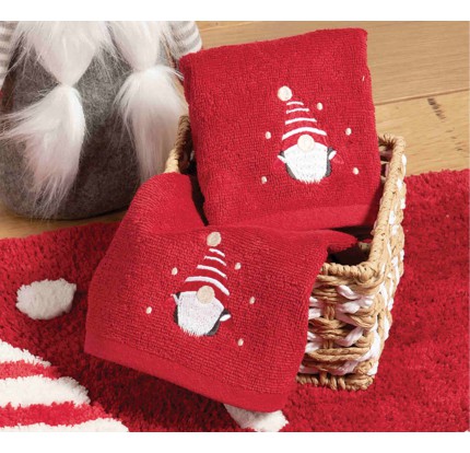 Χριστουγεννιάτικες Πετσέτες Σετ 2τμχ Nef-Nef My Dwarf Red