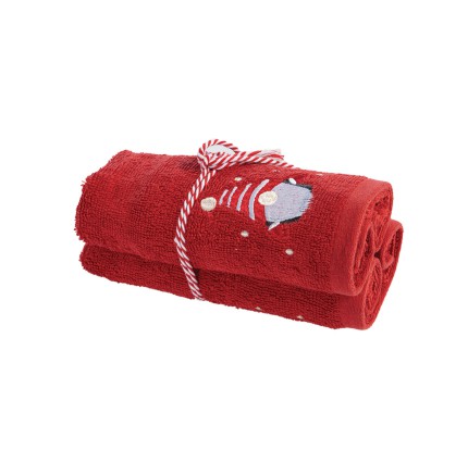 Χριστουγεννιάτικες Πετσέτες Σετ 2τμχ Nef-Nef My Dwarf Red