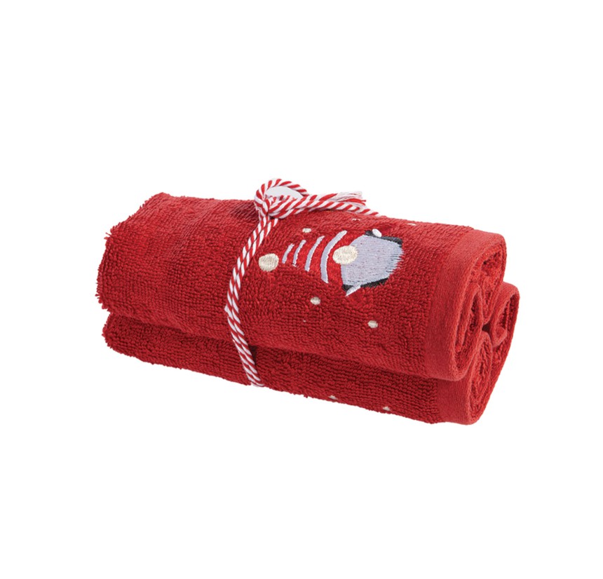 Χριστουγεννιάτικες Πετσέτες Σετ 2τμχ Nef-Nef My Dwarf Red