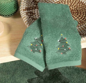 Χριστουγεννιάτικες Πετσέτες Σετ 2τμχ Nef-Nef Trees Of Joy Green