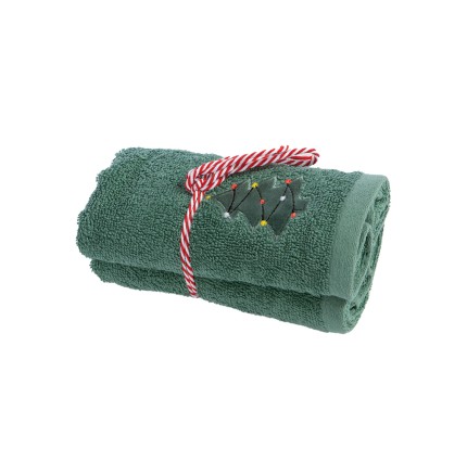 Χριστουγεννιάτικες Πετσέτες Σετ 2τμχ Nef-Nef Trees Of Joy Green