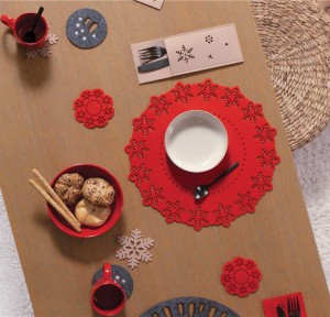 Χριστουγεννιάτικο Σουπλά D.38 Σετ 2 τμχ Nef - Nef Snow Felt Red Χριστουγεννιάτικο Σουπλά D.38 Σετ 2 τμχ Nef - Nef Snow Felt Red