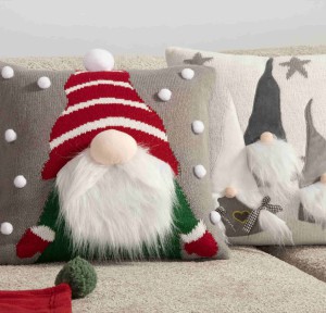 Χριστουγεννιάτικη Διακοσμητική Μαξιλαροθήκη  (45x 45) Nef- Nef Gnome Pom Poms Grey