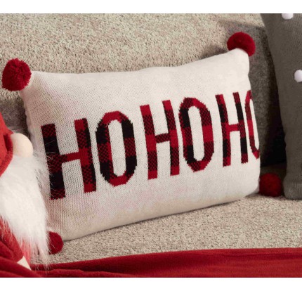 Χριστουγεννιάτικη Διακοσμητική Μαξιλαροθήκη  (30x 50) Nef- Nef Ho Ho Ho White/Red