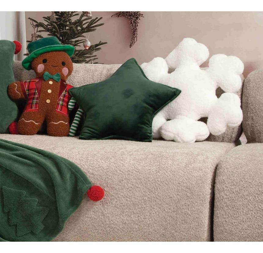 Χριστουγεννιάτικο Διακοσμητικό Μαξιλάρι (45cm) Nef- Nef Snowflake White