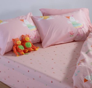 Παιδικά Σεντόνια Μονά (Σετ) Nef - Nef Birds Mania Pink