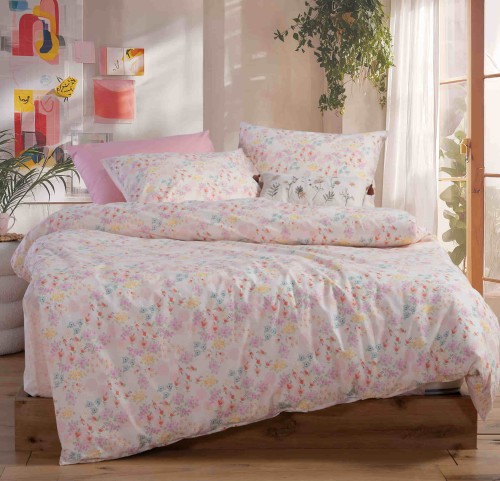 Παιδικά Σεντόνια Μονά (Σετ) Nef - Nef Blossom Day Light Pink