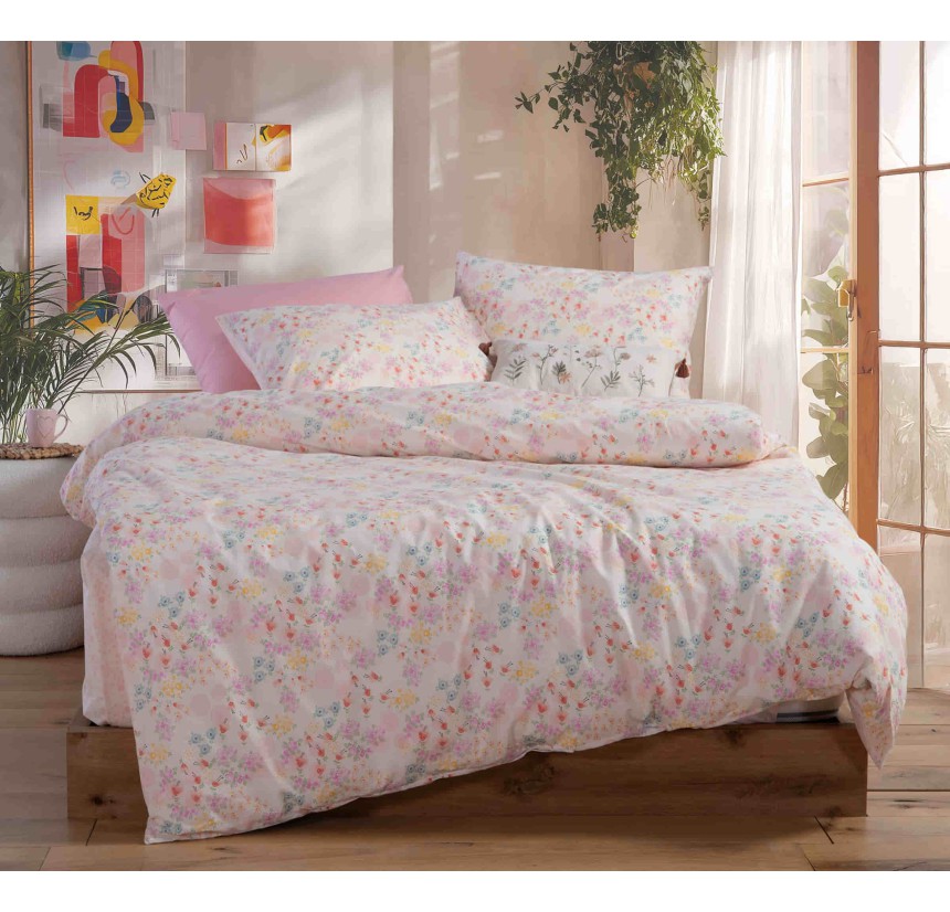 Παιδικά Σεντόνια Μονά (Σετ) Nef - Nef Blossom Day Light Pink