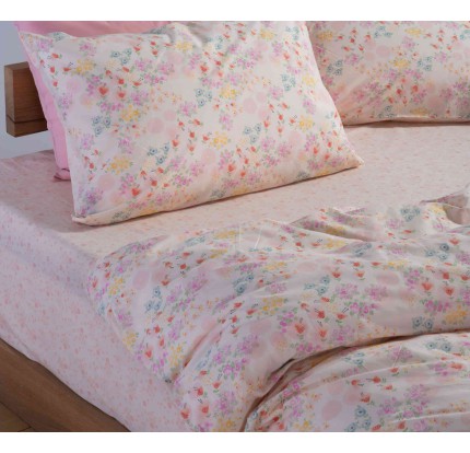 Παιδικά Σεντόνια Μονά (Σετ) Nef - Nef Blossom Day Light Pink