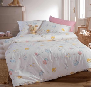 Παιδικά Σεντόνια Μονά (Σετ) Nef - Nef Cat Life Ecru